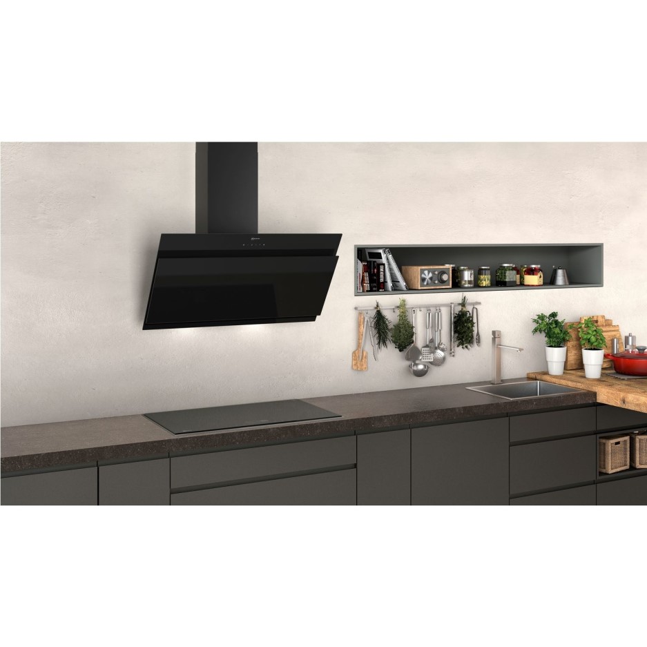 black angled cooker hood 90cm