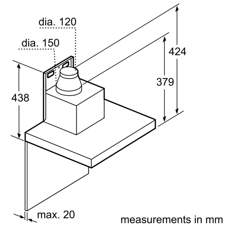 Refurbished Neff D96BMV5N5B 90cm Wall Mounted Chimney Cooker Hood