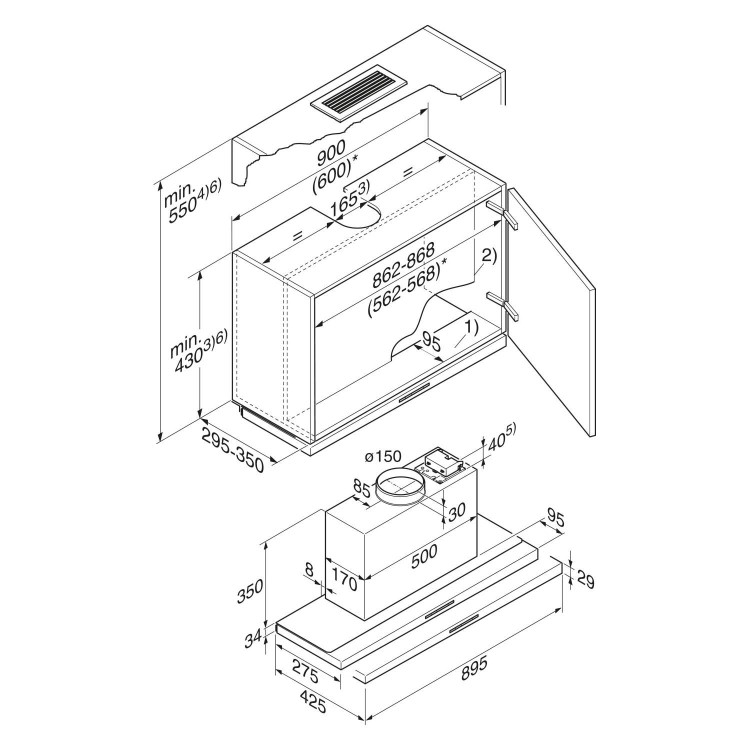 Miele 90cm Telescopic Integrated Cooker Hood - Stainless Steel
