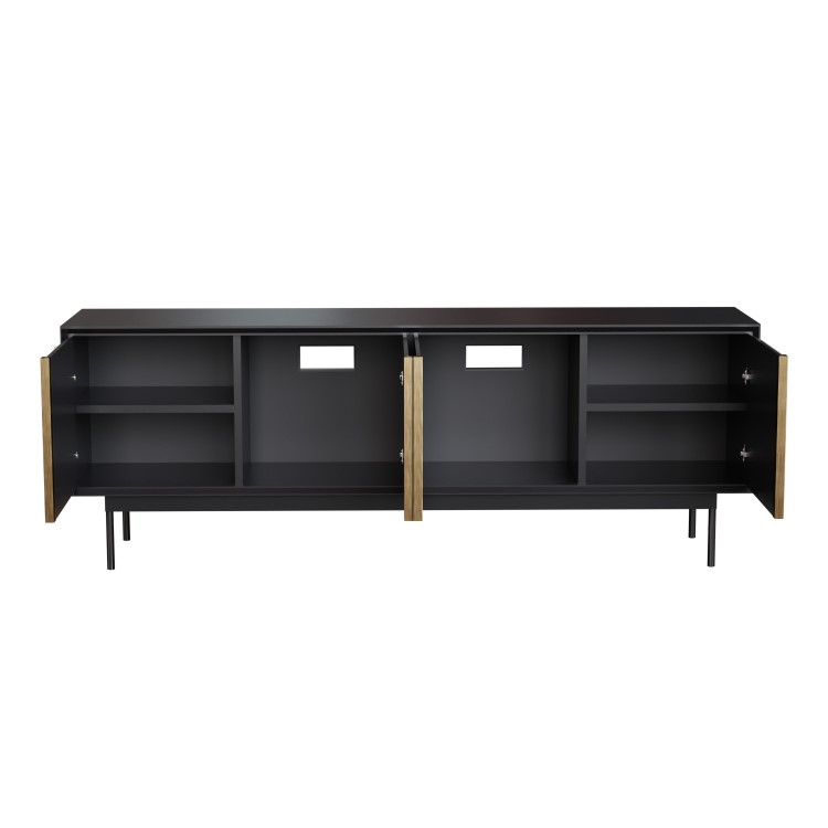 Black TV Unit with Storage - TVs up to 70" - Dahlia