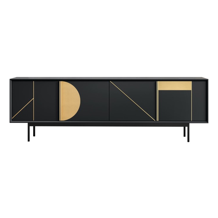 Black TV Unit with Storage - TVs up to 70" - Dahlia