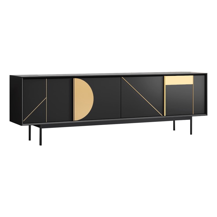 Black TV Unit with Storage - TVs up to 70" - Dahlia