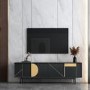 Black TV Unit with Storage - TVs up to 70" - Dahlia