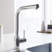 Chrome Single Lever Pull Out Monobloc Kitchen Mixer Tap - Enza Dale
