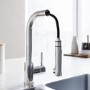Chrome Single Lever Pull Out Monobloc Kitchen Mixer Tap - Enza Dale
