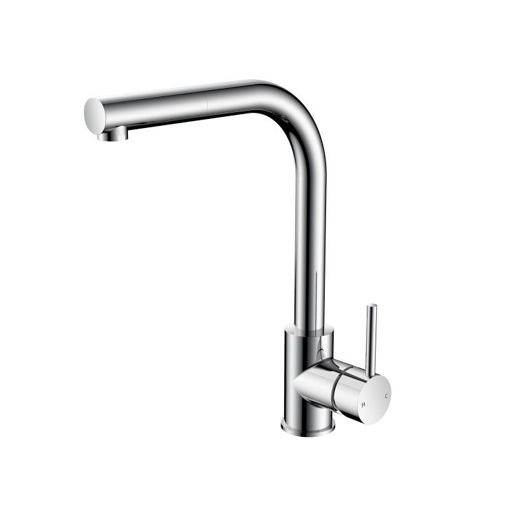 Chrome Single Lever Pull Out Monobloc Kitchen Mixer Tap - Enza Dale
