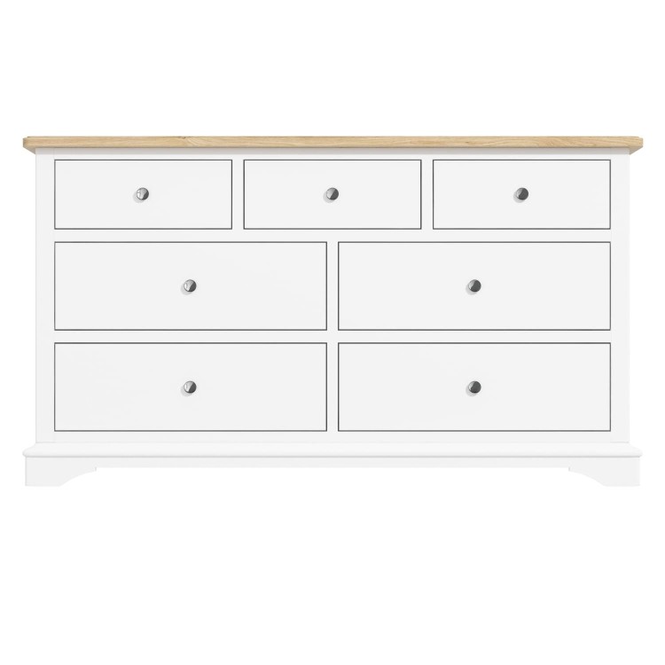 Darley 4+3 Wide Chest of Drawers in Oak and White