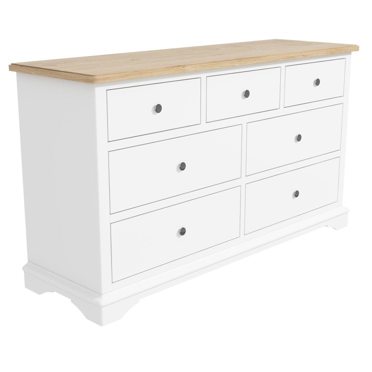 Darley 4+3 Wide Chest of Drawers in Oak and White