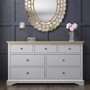 Darley Two Tone Wide Chest of Drawers in Solid Oak and Light Grey