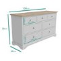 Darley Two Tone Wide Chest of Drawers in Solid Oak and Light Grey