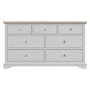 Darley Two Tone Wide Chest of Drawers in Solid Oak and Light Grey