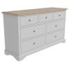 Darley Two Tone Wide Chest of Drawers in Solid Oak and Light Grey