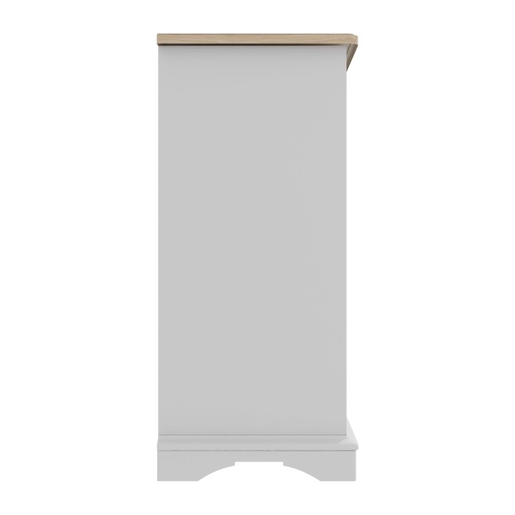 Darley Two Tone Wide Chest of Drawers in Solid Oak and Light Grey