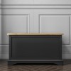 Darley Two Tone Blanket Box in Solid Oak and Anthracite Grey