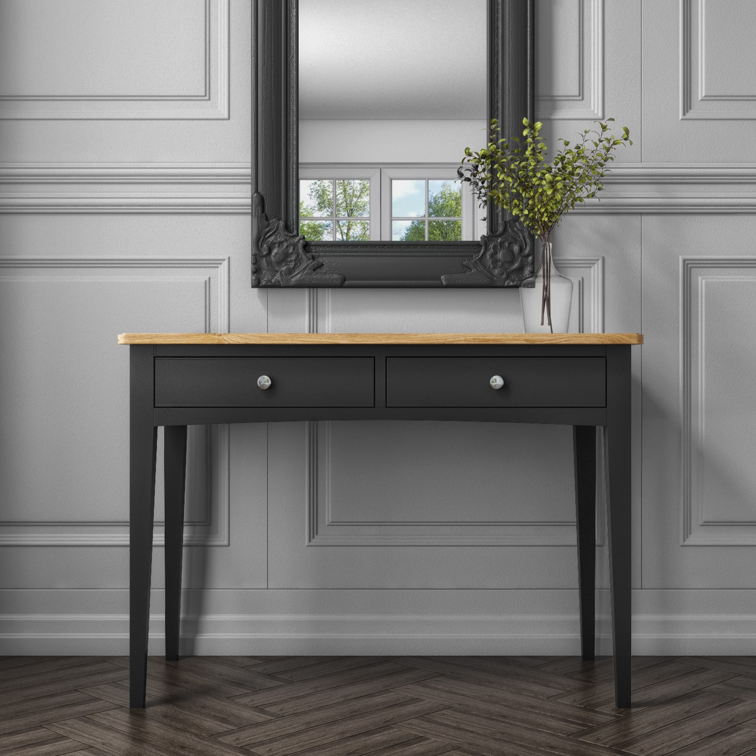 Darley Two Tone Dressing Table in Solid Oak and Anthracite - Page 1 - -  BuyItDirect.ie