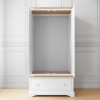 Darley White Double Wardrobe in Solid Oak with Drawer