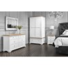 Darley White Double Wardrobe in Solid Oak with Drawer