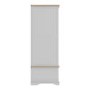Grey Solid Oak 2 Door Double Wardrobe with Drawer - Darley
