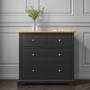 Darley Two Tone Chest of Drawers in Soild Oak and Anthracite