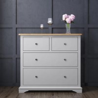 Darley Two Tone Chest of Drawers in Solid Oak and Light Grey Darley Two Tone Chest of Drawers in Solid Oak and Light Grey