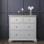 Darley Two Tone Chest of Drawers in Solid Oak and Light Grey