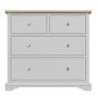 Darley Two Tone Chest of Drawers in Solid Oak and Light Grey