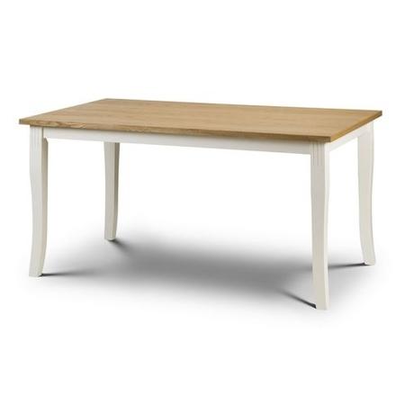 Oak and Ivory Dining Table with 6 Matching Dining Chairs - Davenport