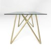 Glass Top Dining Table with Brass Legs - Seats 6 - Dax