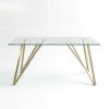 Glass Top Dining Table with Brass Legs - Seats 6 - Dax