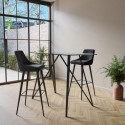 DAX003 Small Glass Breakfast Bar Table with Black Metal Legs - Seats 2 - Dax