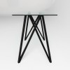 Small Glass Breakfast Bar Table with Black Metal Legs - Seats 2 - Dax