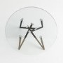 Round Glass Dining Table with Black Legs - Seats 4 - Dax