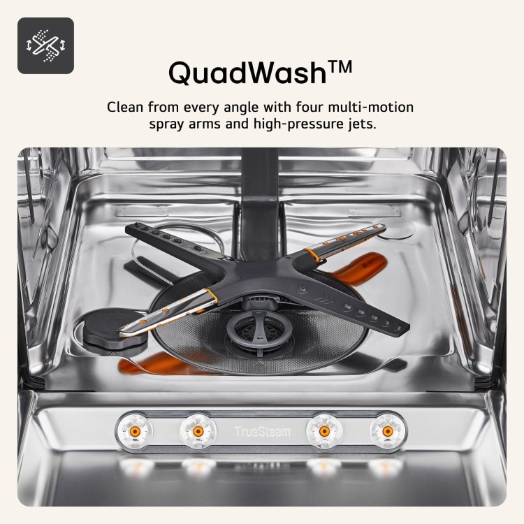 LG QuadWash Integrated Dishwasher - Smart Wi-Fi A Rated Grey Control Panel