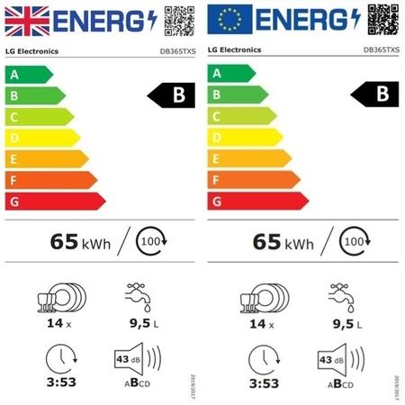 LG TrueSteam Integrated Dishwasher - Smart Wi-Fi, B-Rated, Silver control panel