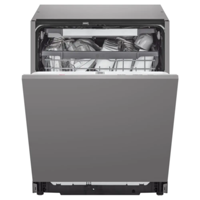 LG TrueSteam Integrated Dishwasher - Smart Wi-Fi, B-Rated, Silver control panel