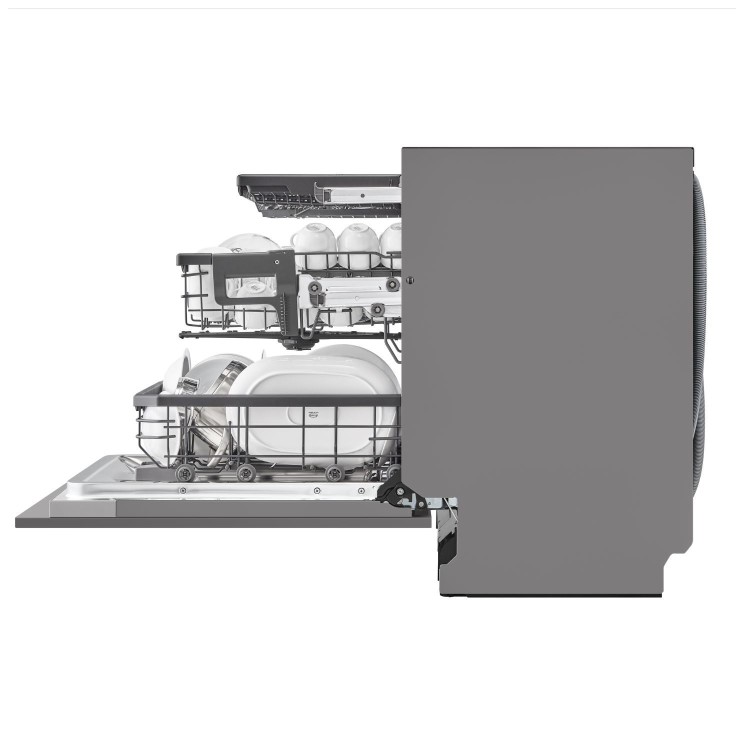 LG TrueSteam Integrated Dishwasher - Smart Wi-Fi, B-Rated, Silver control panel