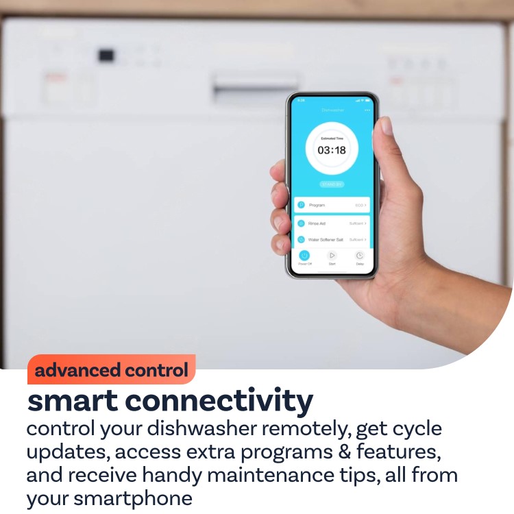 LG TrueSteam Integrated Dishwasher - Smart Wi-Fi, B-Rated, Silver control panel