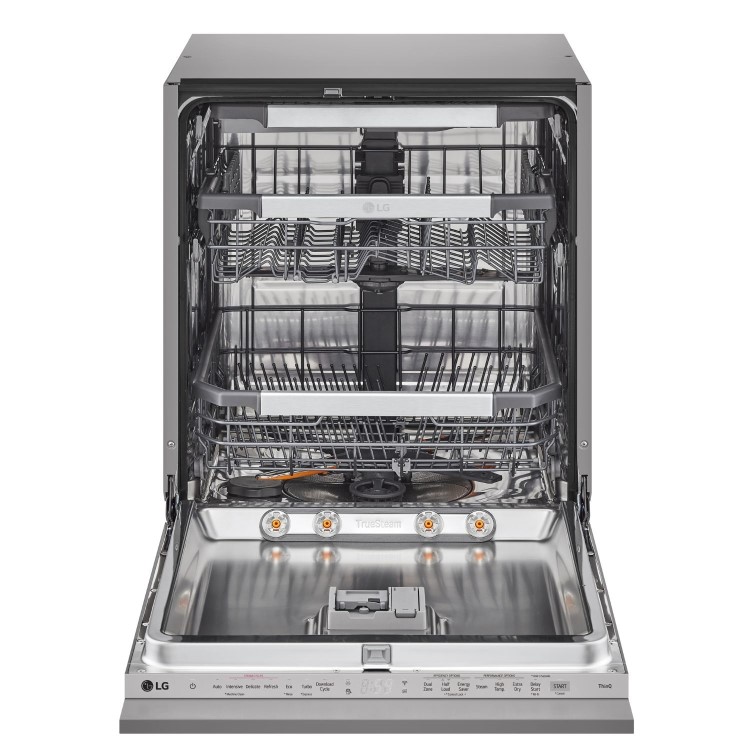 LG TrueSteam Integrated Dishwasher - Smart Wi-Fi, A-Rated, Grey control panel