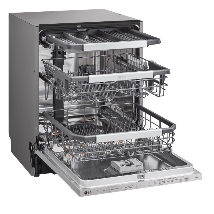 LG TrueSteam Integrated Dishwasher - Smart Wi-Fi, A-Rated, Grey control panel