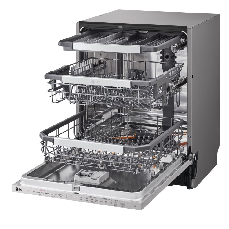LG TrueSteam Integrated Dishwasher - Smart Wi-Fi, A-Rated, Grey control panel