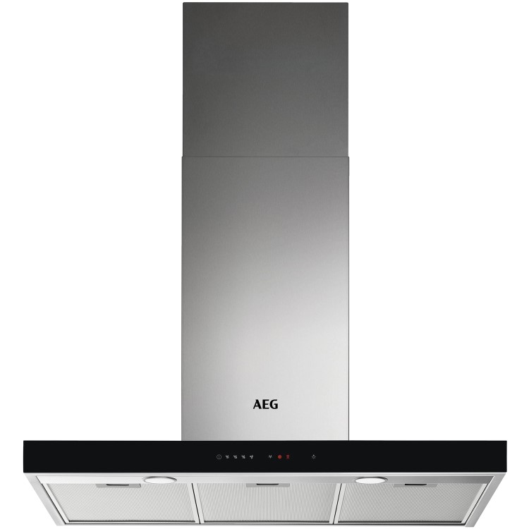 Refurbished AEG DBE5661HG 60cm Slimline Chimney Cooker Hood with Hob2Hood Stainless Steel