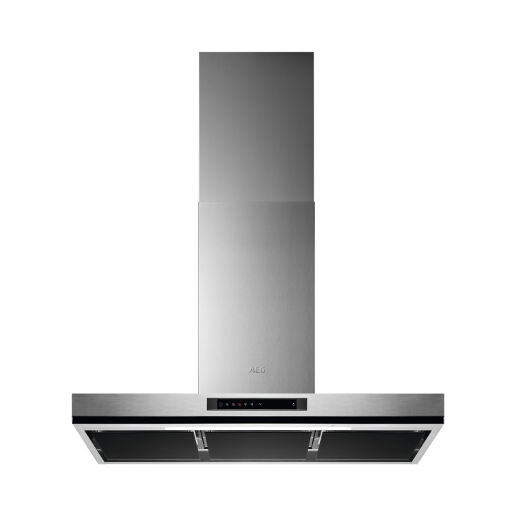 Refurbished AEG DBK6980HG 90cm Flat Chimney Cooker Hood with Hob2Hood Stainless Steel