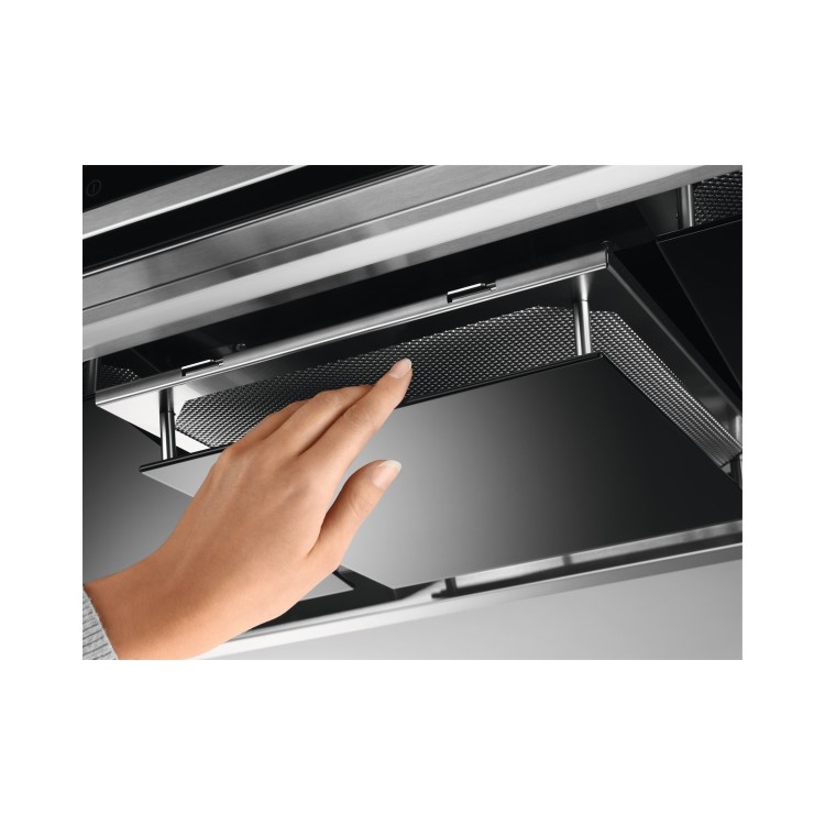 Refurbished AEG DBK6980HG 90cm Flat Chimney Cooker Hood with Hob2Hood Stainless Steel