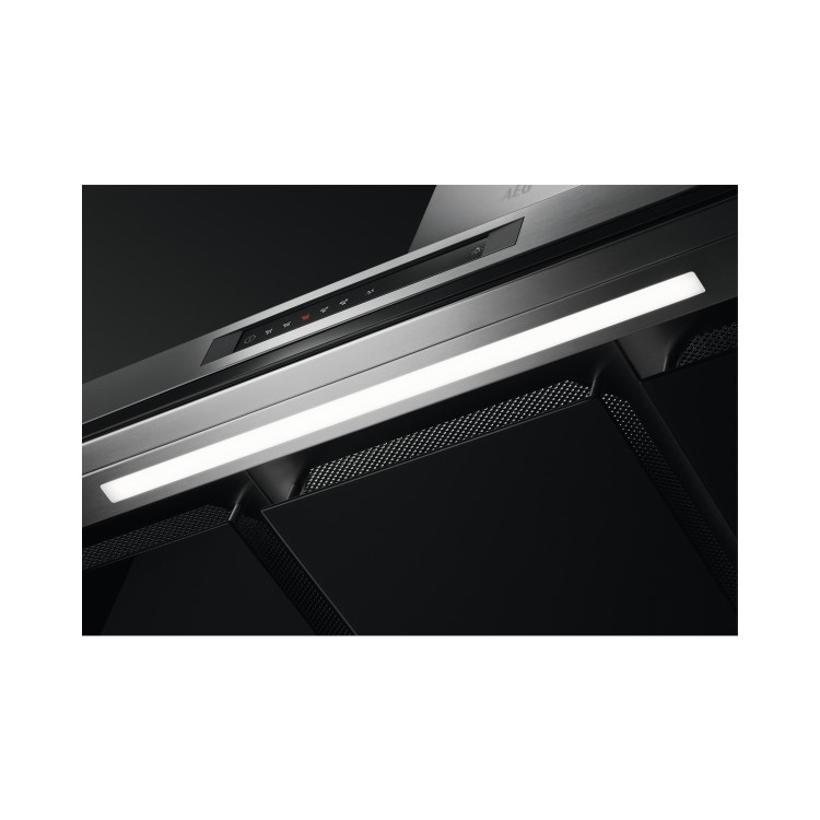 Refurbished AEG DBK6980HG 90cm Flat Chimney Cooker Hood with Hob2Hood Stainless Steel