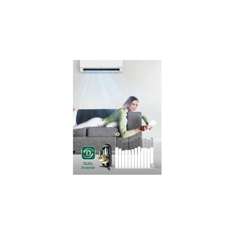 LG DUALCOOL DELUXE 9000 BTU WiFi Smart DC Inverter Wall Split Air Conditioner -  Anti Bacterial  with UV & Plasma Ioniser