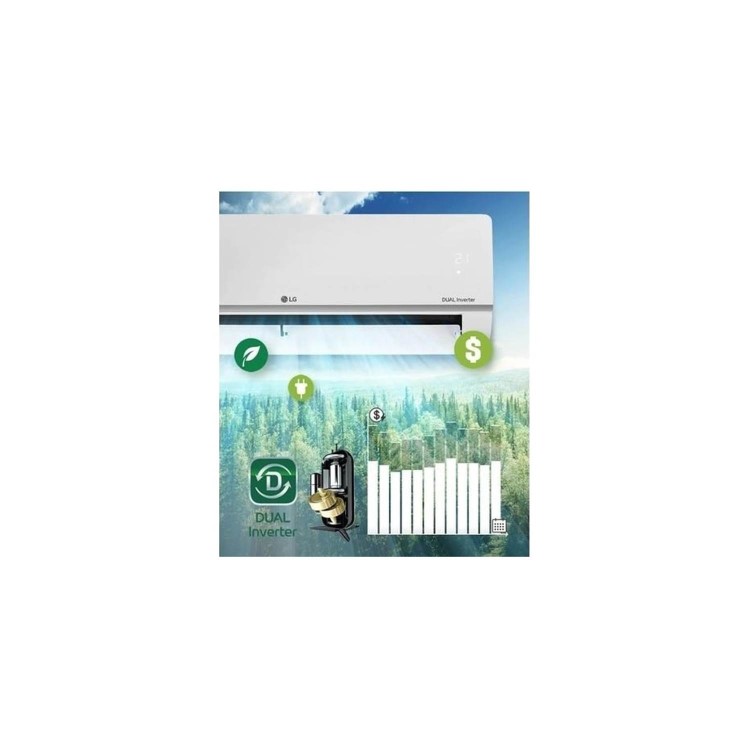 LG DUALCOOL DELUXE 9000 BTU WiFi Smart DC Inverter Wall Split Air Conditioner -  Anti Bacterial  with UV & Plasma Ioniser