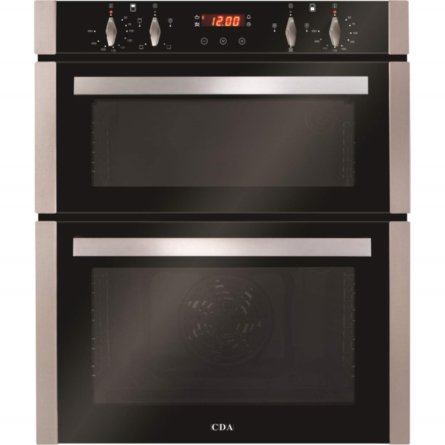 CDA DC740SS Electric Built Under Fan Double Oven With Touch Control Timer - Stainless Steel
