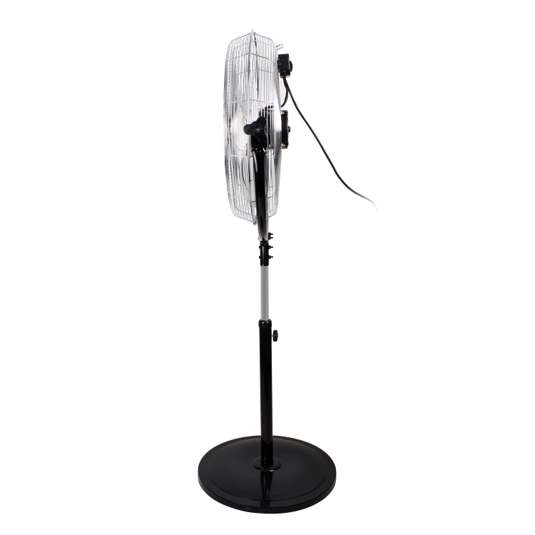 Refurbished electriQ 16 Inch High velocity Pedestal Fan with adjustable Stand - Black and Chrome