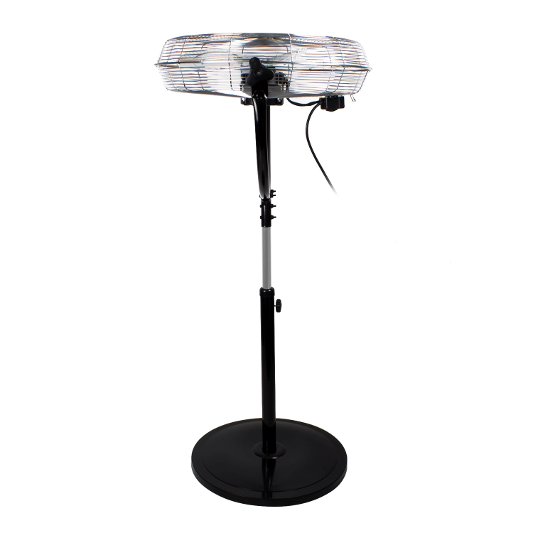 Refurbished electriQ 16 Inch High velocity Pedestal Fan with adjustable Stand - Black and Chrome
