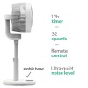 electriQ 9-Inch DC Oscillating Pedestal Fan - Whisper Quiet&amp; Low Energy